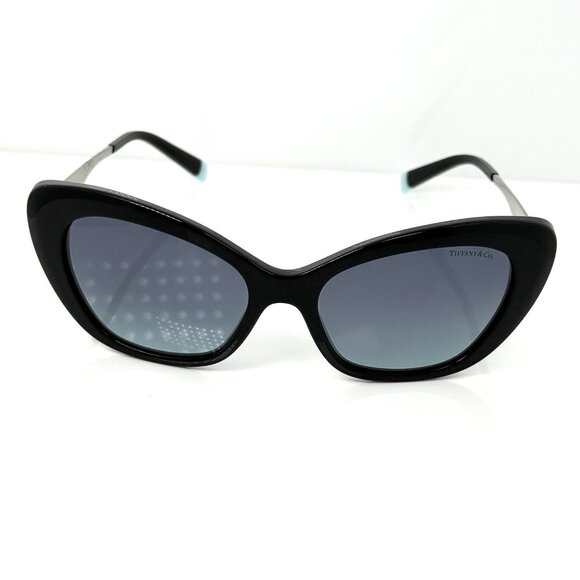 Tiffany & Co Sunglasses Silver Diamond Point Cats Eye Black Blue TF4158 8001/9S main image 9